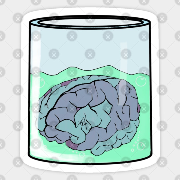 Brain in a vat - The Oddball Aussie Podcast Sticker by OzOddball